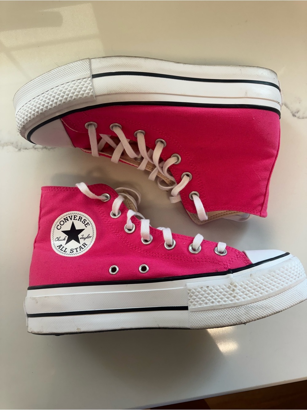 Converse Pink High-Top Platform Sneakers